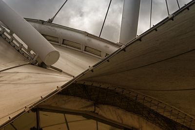 Low angle view of airplane against sky