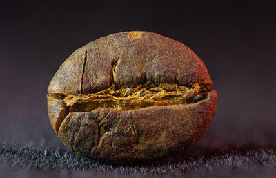 Close-up of lemon slice on table