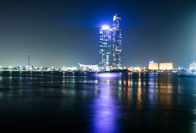 Illuminated city at night