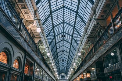 Low angle view of ceiling in shopping mall