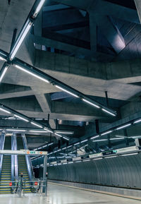 Low angle view of escalator