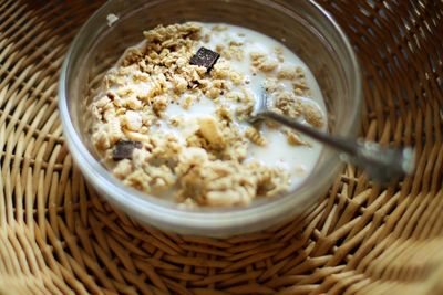 Close-up of breakfast cereal in bowl
