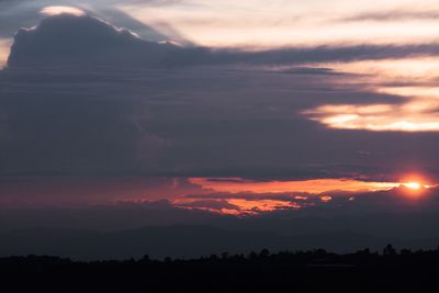 Scenic view of dramatic sky during sunset