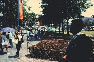 Group of people in front of building