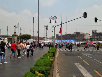 People on street in city