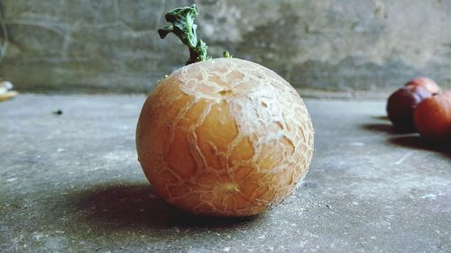 Close-up of pumpkins on table