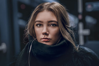 Close-up portrait of young woman