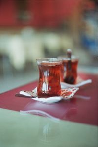 Close-up of tea on table