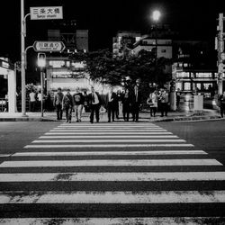 View of city street at night