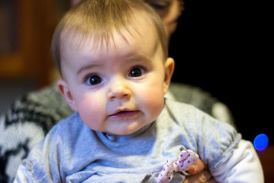 Close-up portrait of cute baby boy