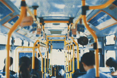 Passengers traveling in bus