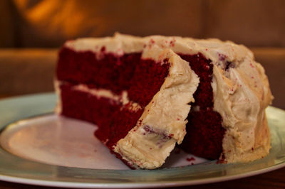 Close-up of cake in plate