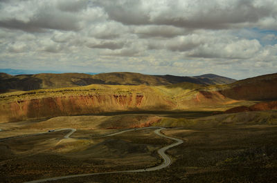 Scenic view of dramatic landscape against sky