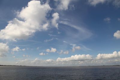 Elbe river against cloudy sky