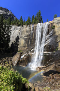 Scenic view of waterfall