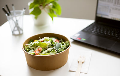 Close-up of food on table