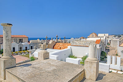 Buildings against blue sky