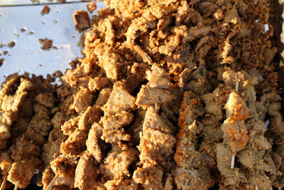 High angle view of chocolate in container