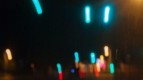 Defocused image of illuminated lights