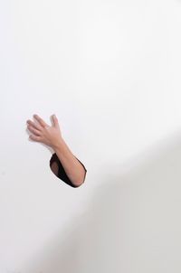 Man against white background