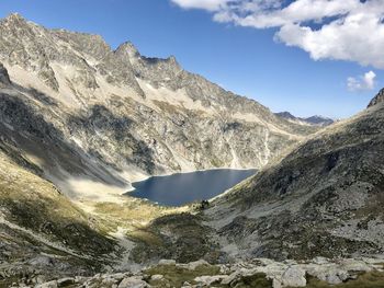 Scenic view of mountains against sky