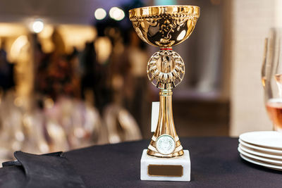 Close-up of figurine on table