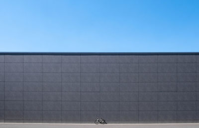 Low angle view of building against clear blue sky