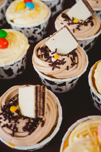 Close-up of cupcakes on table