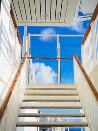 Low angle view of staircase against building