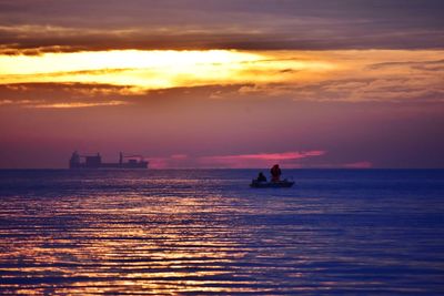 Sunrise over the baltic sea in gdynia