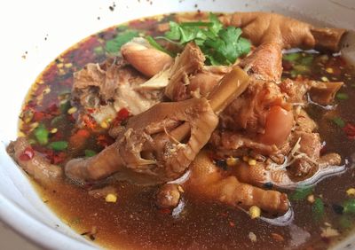 Close-up of soup in bowl