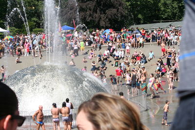 People enjoying in water