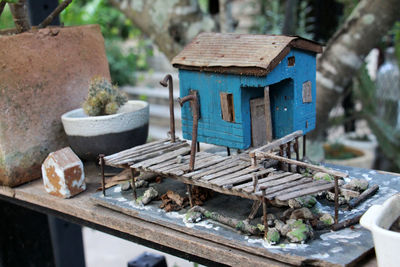 High angle view of meat on barbecue grill