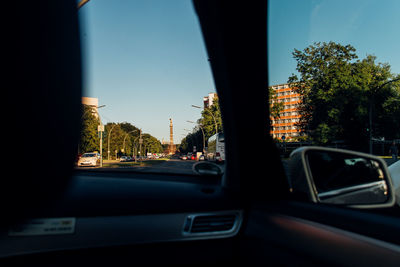 Road seen through car windshield