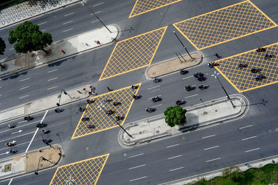 High angle view of road in city