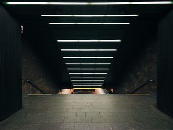 Empty corridor along walls