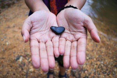 A close-up of a heart in the hand