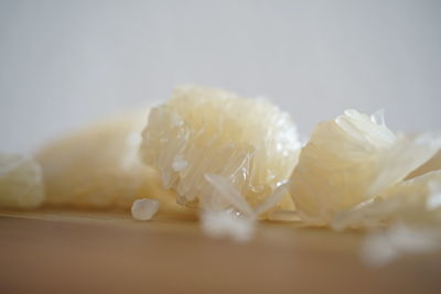 Close-up of ice cream on table