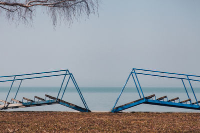 Low angle view of grass against clear sky