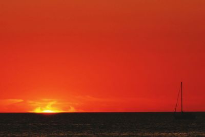 Scenic view of sea at sunset