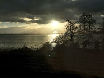 View of sea against cloudy sky