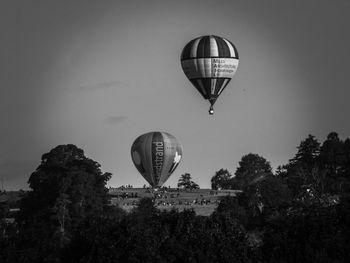 Low angle view of hot air balloon against sky