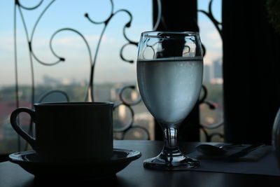 Close-up of coffee served on table