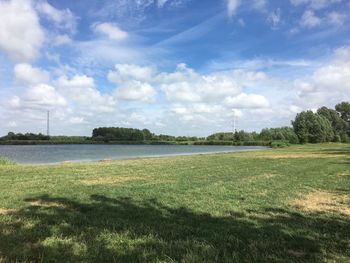 Scenic view of field against sky