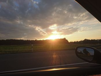 Road seen through car windshield