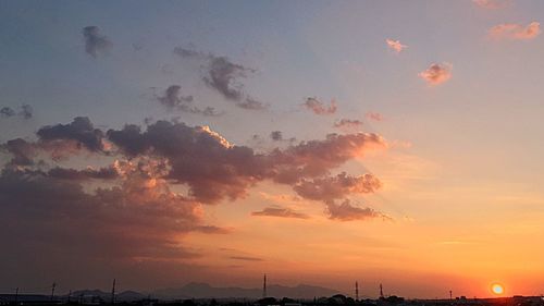 Low angle view of sky at sunset