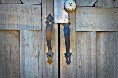 Close-up of metallic door