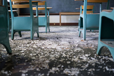 Close-up of chairs