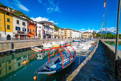 The town of domaso, on lake como, on an autumn day.