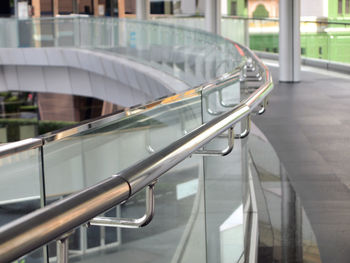 High angle view of escalator